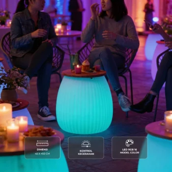 sewa meja silinder LED Furniture Circa Table