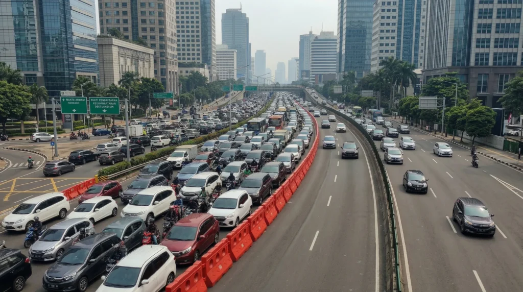 Cegah Macet Mudik dengan sewa water barrier dari rentalink
