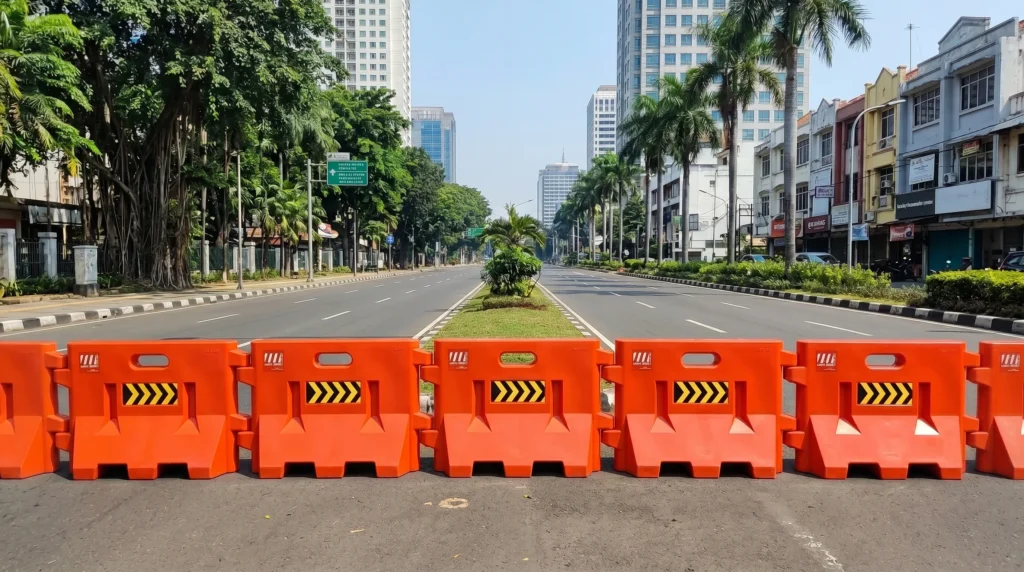 fungsi road barrier untuk keamanan saat demo
