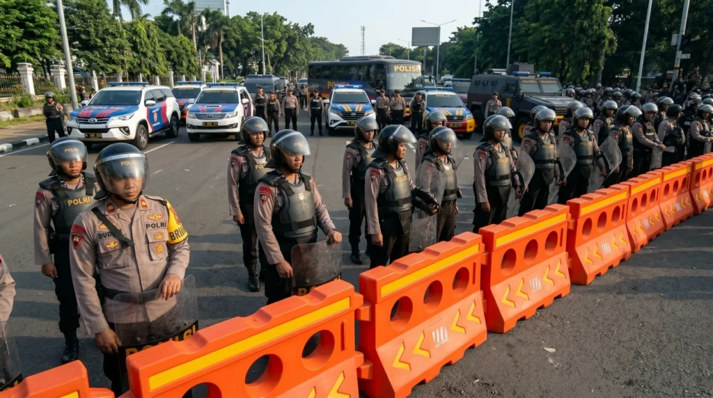 fungsi road barrier untuk keamanan saat demo