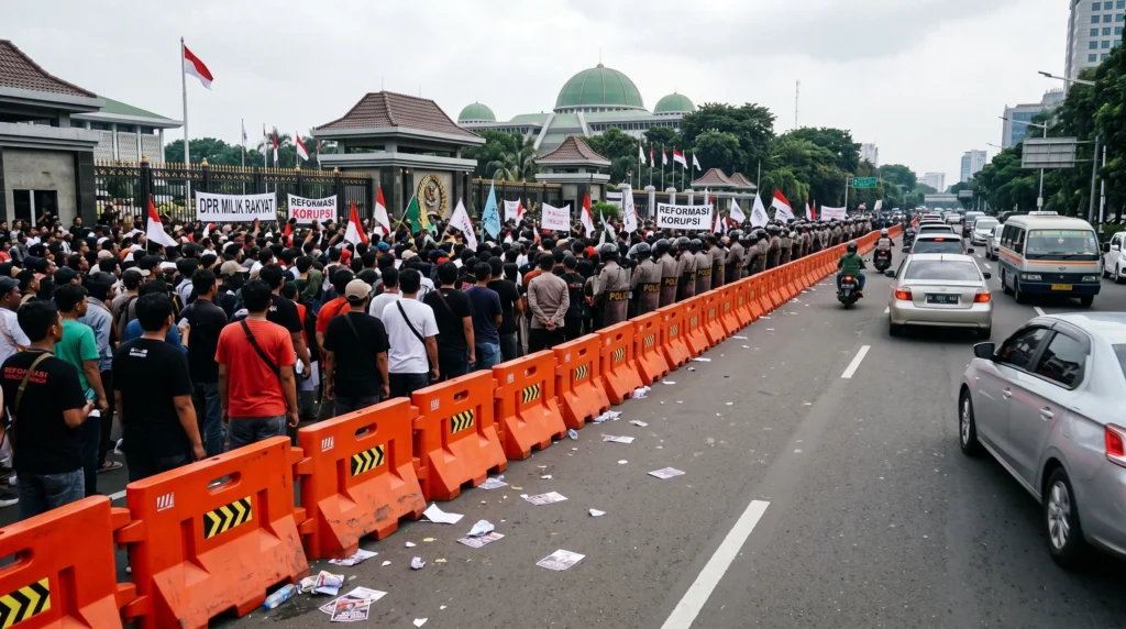 fungsi road barrier untuk keamanan saat demo