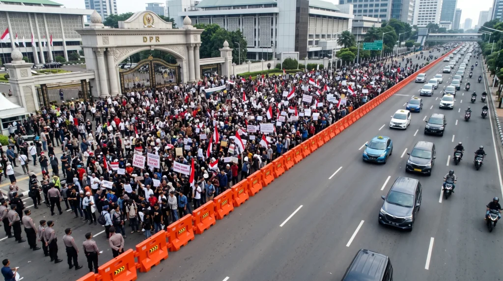 fungsi road barrier untuk keamanan saat demo